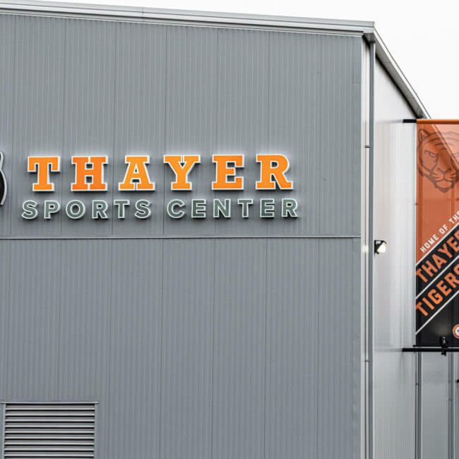 Thayer Sports Center Sign